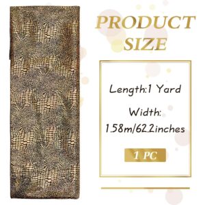 MAYJOYDIY 1 Yard Gold Snake Skin Texture Faux Leather Fabric 62.2inch Width Gilding Polyester Fabric Shiny Snake Skin Fabric for Sewing Crafts Clothing Accessories Handbag Apparel Party Decoration