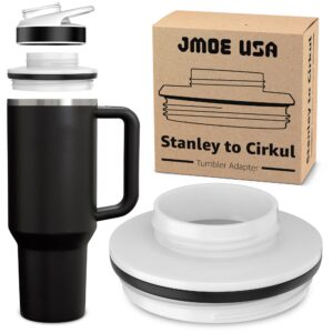 jmoe usa tumbler adapter for stanley to cirkul | use your flavor cartridges with your tumbler | bpa free plastic, food grade silicone | fits 40oz & 64 oz stanley quencher h2.0 flowstate tumblers