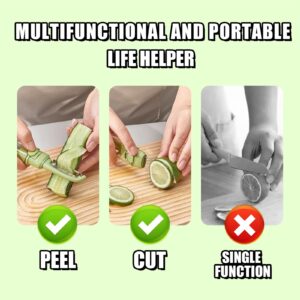 Fruit Knife Peeler, 2-in-1 Stainless Steel Fruit Knife, Multifunctional Portable Peeling Fruit Knife, Creative Fruit And Vegetable Peeling Knife, Suitable For Kitchen, Picnic, Travel. (Yellow)