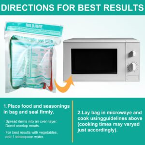 Resurhang 200 Pack Zipper Microwave Steam Bags Reusable Steam Cooking Bags for Vegetables Potatoes and Meat