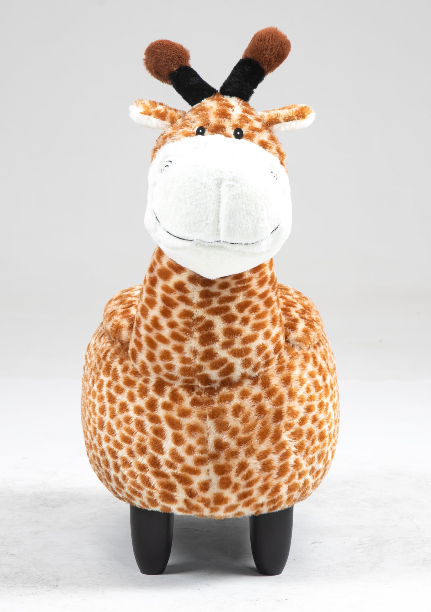 Home 2 Office Geno The Giraffe Ottoman with Storage for Kids' Bedroom, Playroom, Nursery or Recreation Room Decor, Soft Animal-Shaped Toddler Furniture with Wooden Legs