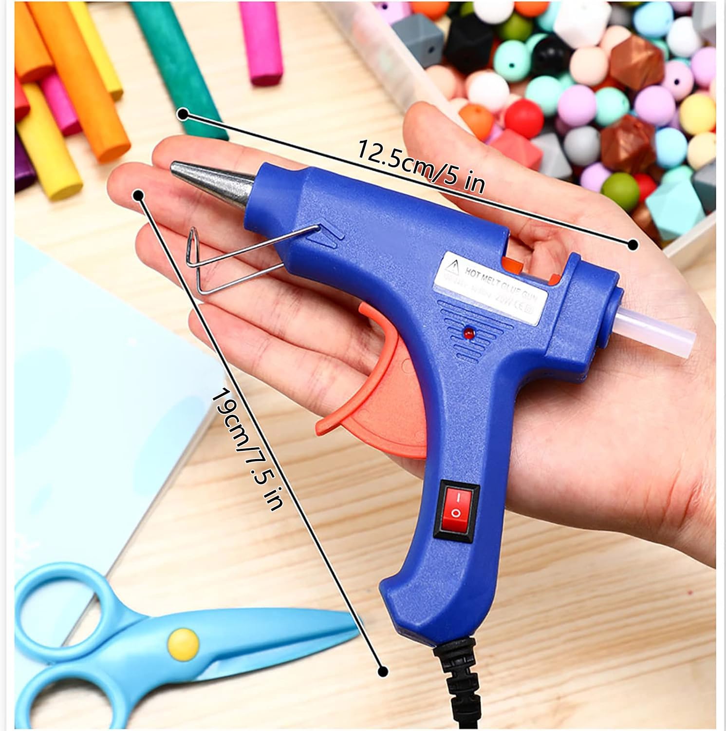 Kimystam Set Silicone Soldering Gun, Mini Hot Glue Gun Kit with 100 Glue Sticks for School Crafts DIY Arts Quick Home Repairs, 20W