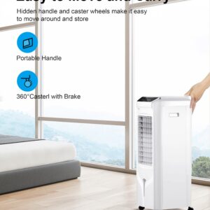 Uthfy Portable Air Conditioners, 32" Swamp Cooler Evaporative Air Cooler with 4.2 Gal Tank, Remote, 120° Oscillation Cooling Fan with 3 Speeds, 12H Timer, 3 In 1 Tower Fan thats Blow Cold Air for Room