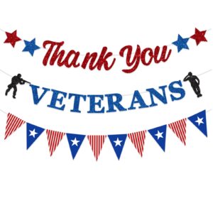 fhgg thank you veterans decorations banner thank you to our he roes banner decorations we are so proud of you banner decorations for veterans police military army employees, memorial day veterans day party decorations