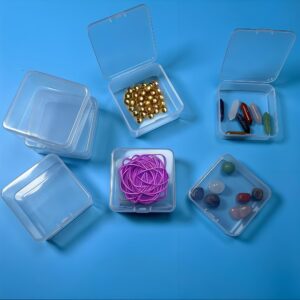 CHSZCHOMER 19 pack Mixed Size Small Plastic Box - Durable Transparent Mini Storage Container - Portable Jewelry Storage Box, Beads, Rings, Jewelry, Paper Clips, Nails, Sewing, Mint Box