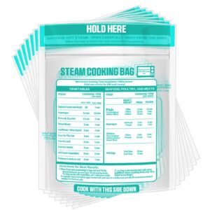 resurhang 200 pack zipper microwave steam bags reusable steam cooking bags for vegetables potatoes and meat