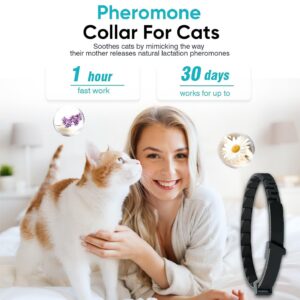 YAIOUTIY 4 Pack Calming Collar for Cats, Cat Pheromone Calming Collar, Water-Resistant & Adjustable Cat Calming Collar Fits Cats Make Cat Relaxed (Multicolor)