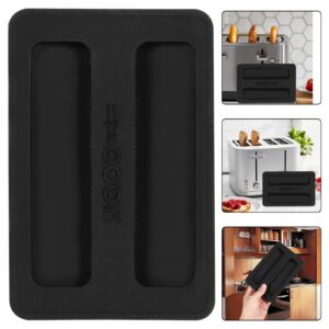 Ymapinc 2Pcs Toaster Cover 2 Slice Silicone Toaster Dust Covers Black Bread Machine Cover Silicone Toaster Lid Bread Maker Top Cover Sandwich Machine Part Accessories