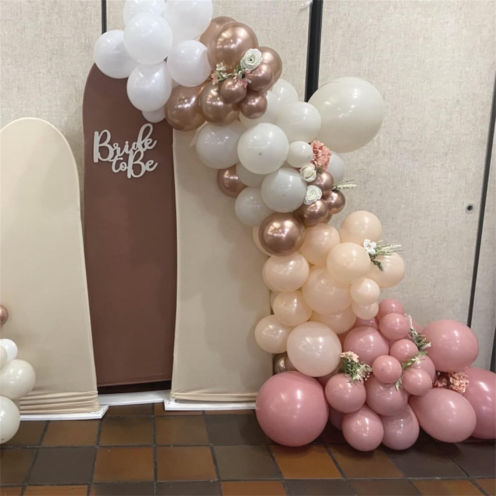 Nude Dusty Pink Balloons Set, 60Pcs 12 Inch Retro Blush Pink Apricot Helium Balloon with Beige White Champagne Gold Latex Neutral Balloons for Birthday Wedding Baby Bridal Shower Party Decorations