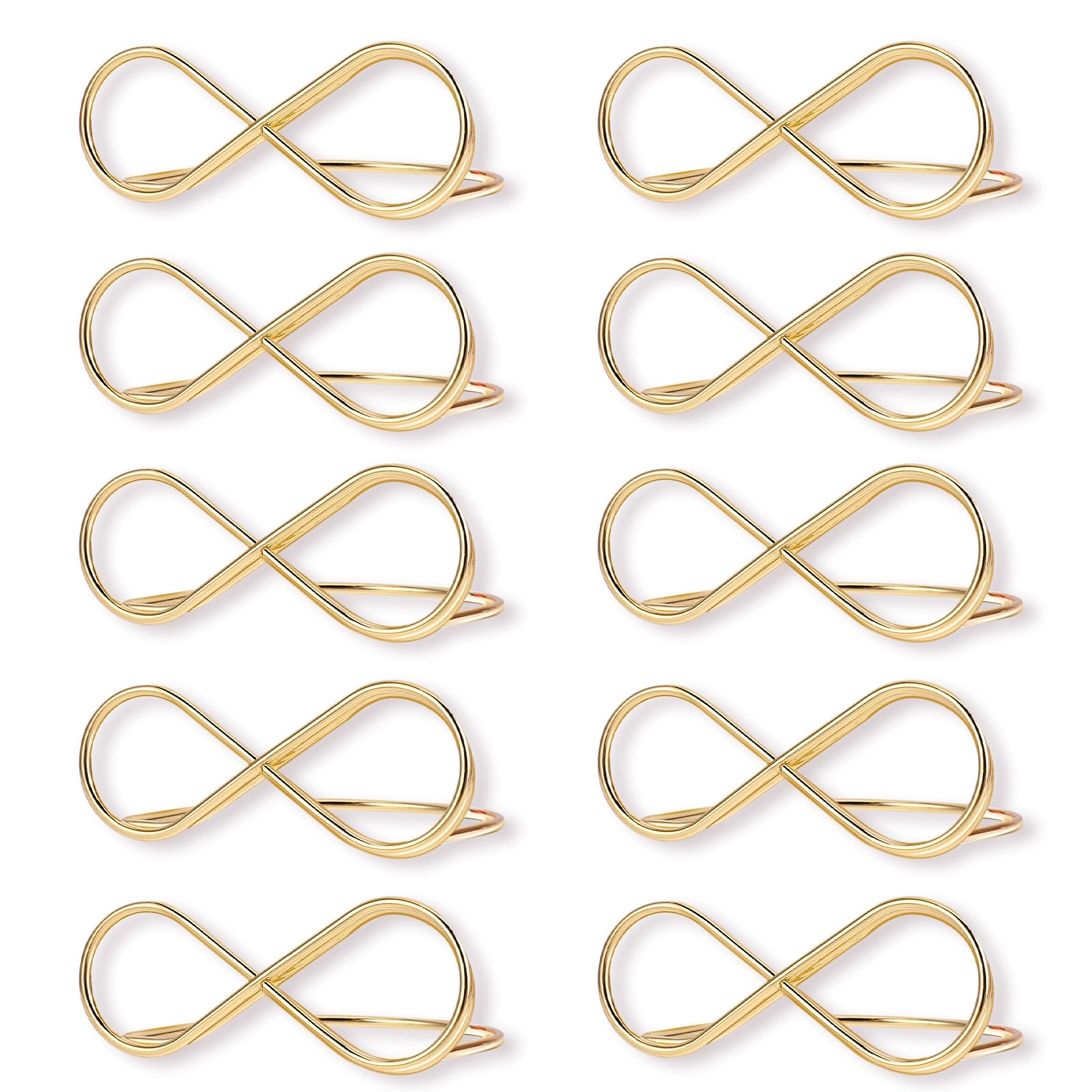 Giantree Table Number Holder Stands, 10 Pcs Place Card Holders Seating Labels Placecard Clips Knot-Shaped Display Holder Gold Photo Picture Cards Display Stand for Celebration Party Wedding 2.75 Inch