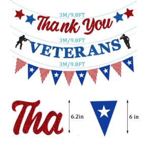 FHGG Thank You Veterans Decorations Banner Thank You to Our He roes Banner Decorations We Are So Proud of You Banner Decorations for Veterans Police Military Army Employees, Memorial Day Veterans Day Party Decorations