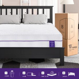 Tripie King Mattress 12 Inch, Gel Soft & Firm Dual Sides Flippable Mattress for Bamboo-Charcoal Memory Foam Mattress, Lavender Sleep Aid Mattress for Relieve Pressure, Bed in a Box