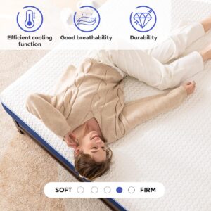 Tripie 6 Inch Twin Mattress, Gel Cooling Memory Foam Mattress for Back Pain Relief, Graphene Technology Cover, Medium Firm Matress Bed in a Box, CertiPUR-US Certified