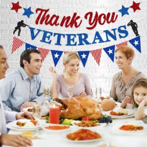 FHGG Thank You Veterans Decorations Banner Thank You to Our He roes Banner Decorations We Are So Proud of You Banner Decorations for Veterans Police Military Army Employees, Memorial Day Veterans Day Party Decorations