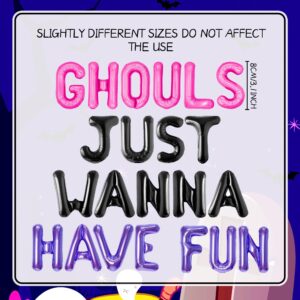 JeVenis Pink Ghouls Just Wanna Have Fun Banner Balloons Garland for Bachelorette Party Birthday Party Decorations