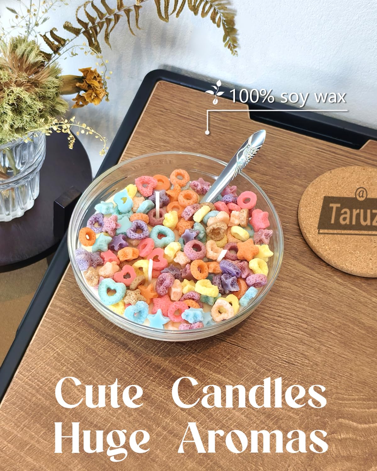 Taruzil Cereal Candle Bowl, Vanilla Candles Gifts for Women, Scented Candles Unique Gifts for Women Girl Friend Soy Wax Candles for Home Scented for Christmas, Birthday, Halloween,Valentine's Day