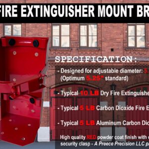 Heavy Duty 10 LB Fire Extinguisher Mount Bracket for Vehicle and Building for 10lb Dry and/or 5lb Co2 5.25" Diameter, Generic for 809 by amerex