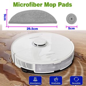 12 Pack Mop Pads Refills for Roborock S8 MaxV Ultra / S8 Max Ultra Robot Vacuum, 6 Pack Mop Cloth with Dual Sonic Vibrations Modules, 6 Pack Edge Mop Pads