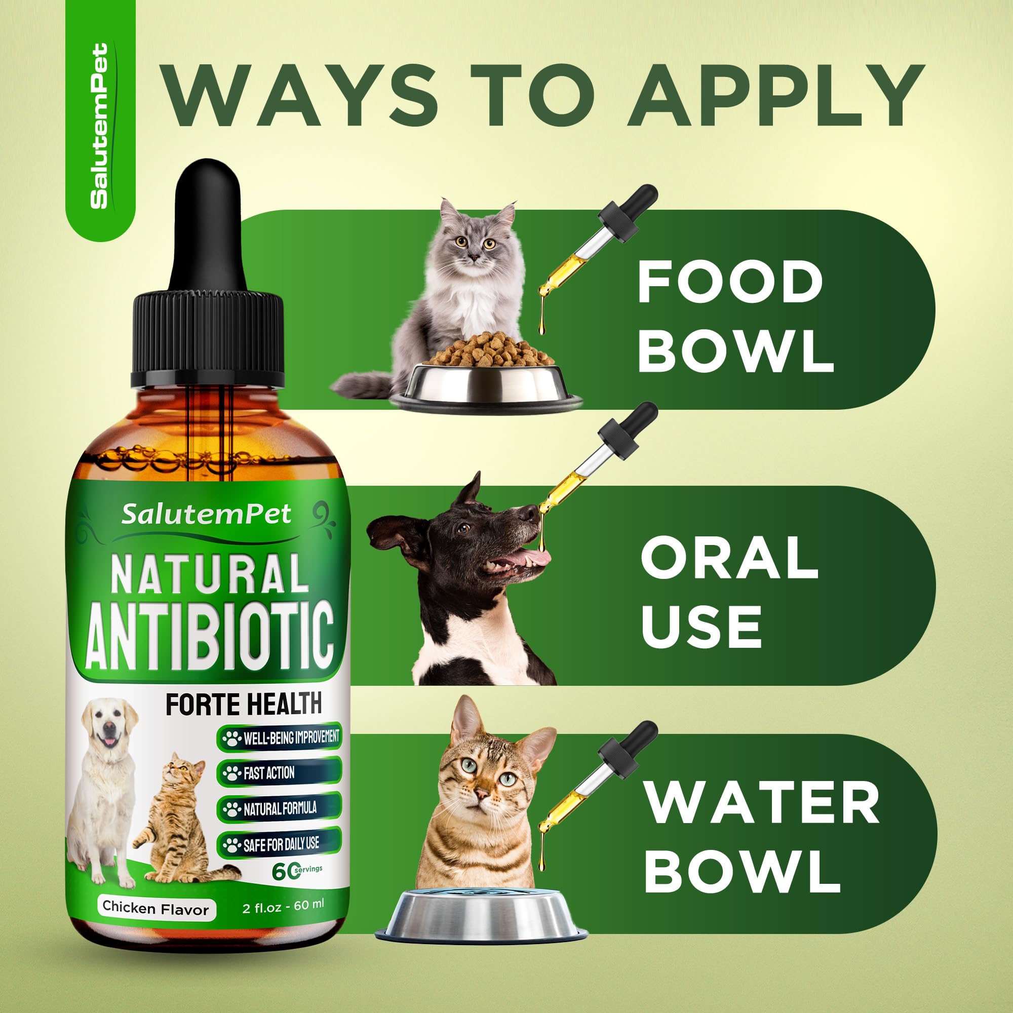 Dog Antibiotics | Antibiotics for Dogs & Cats | Cat Antibiotic | Forte Health | Natural Antibiotics for Dogs and Cats | Antibiotics for Cats | Chicken Flavor | 2 Oz