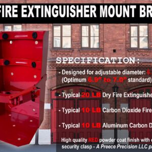 Heavy Duty 20 LB Fire Extinguisher Mount Bracket for Vehicle and Building for 20lb Dry and 10lb Co2 6.9" Diameter, Generic for 810 by amerex - Preece Precision