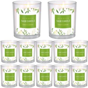 2 pack sage candles for cleansing 3.5oz natural soy wax candles scented candles bulk for cleansing house energy and meditation long lasting sage candle gifts set