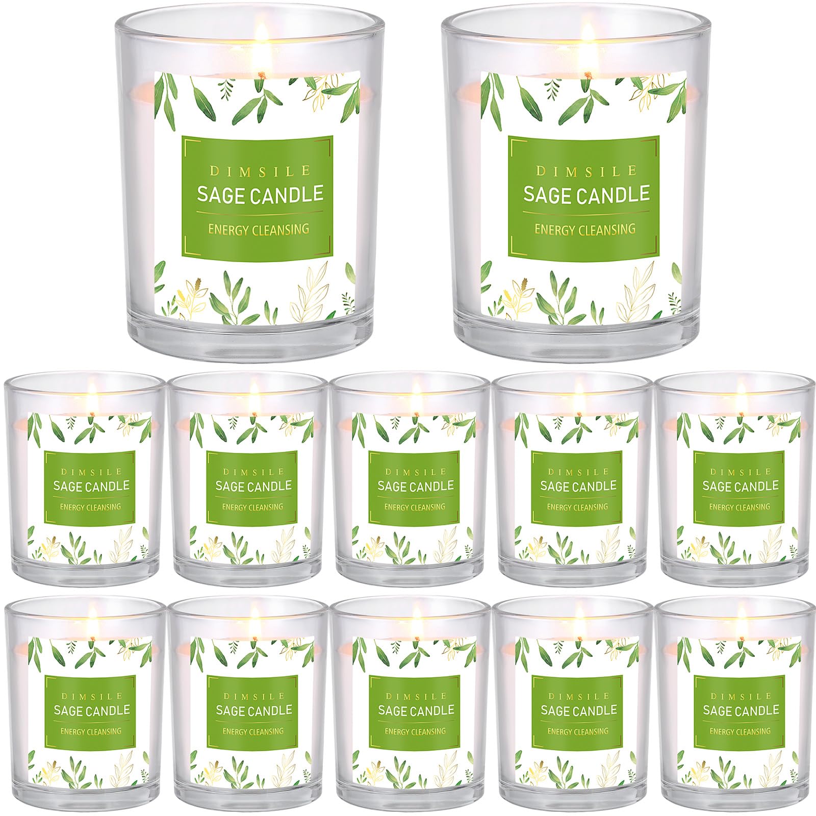 2 Pack Sage Candles for Cleansing 3.5oz Natural Soy Wax Candles Scented Candles Bulk for Cleansing House Energy and Meditation Long Lasting Sage Candle Gifts Set