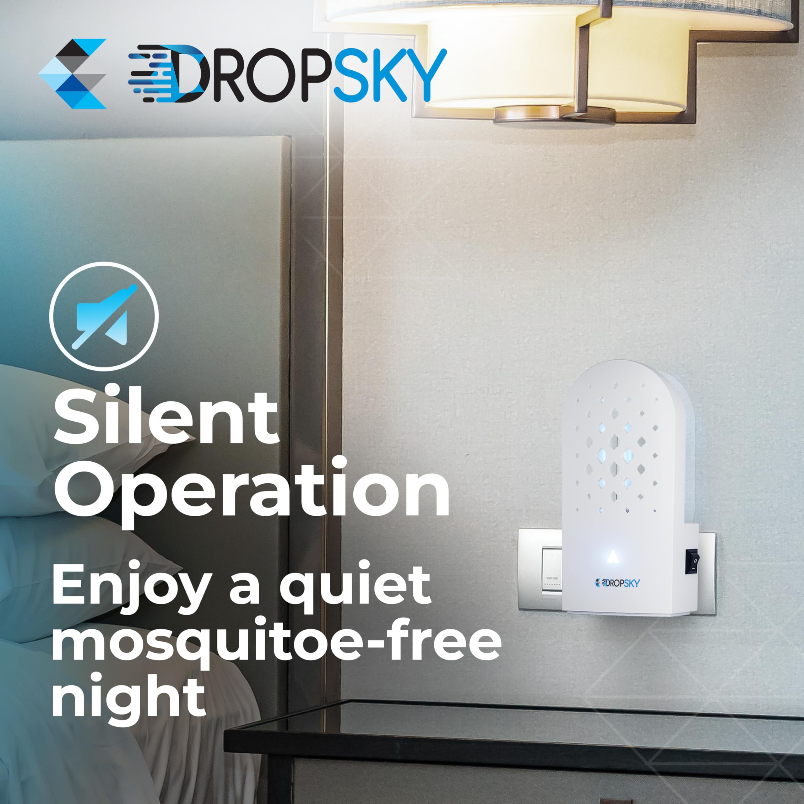 Dropsky Indoor Flying Insect Trap - Plug-in Bug Light Trap for Fruit Flies, Gnats and Houseflies - Odorless and Mess Free (2 Traps + 2 Glue Cards)