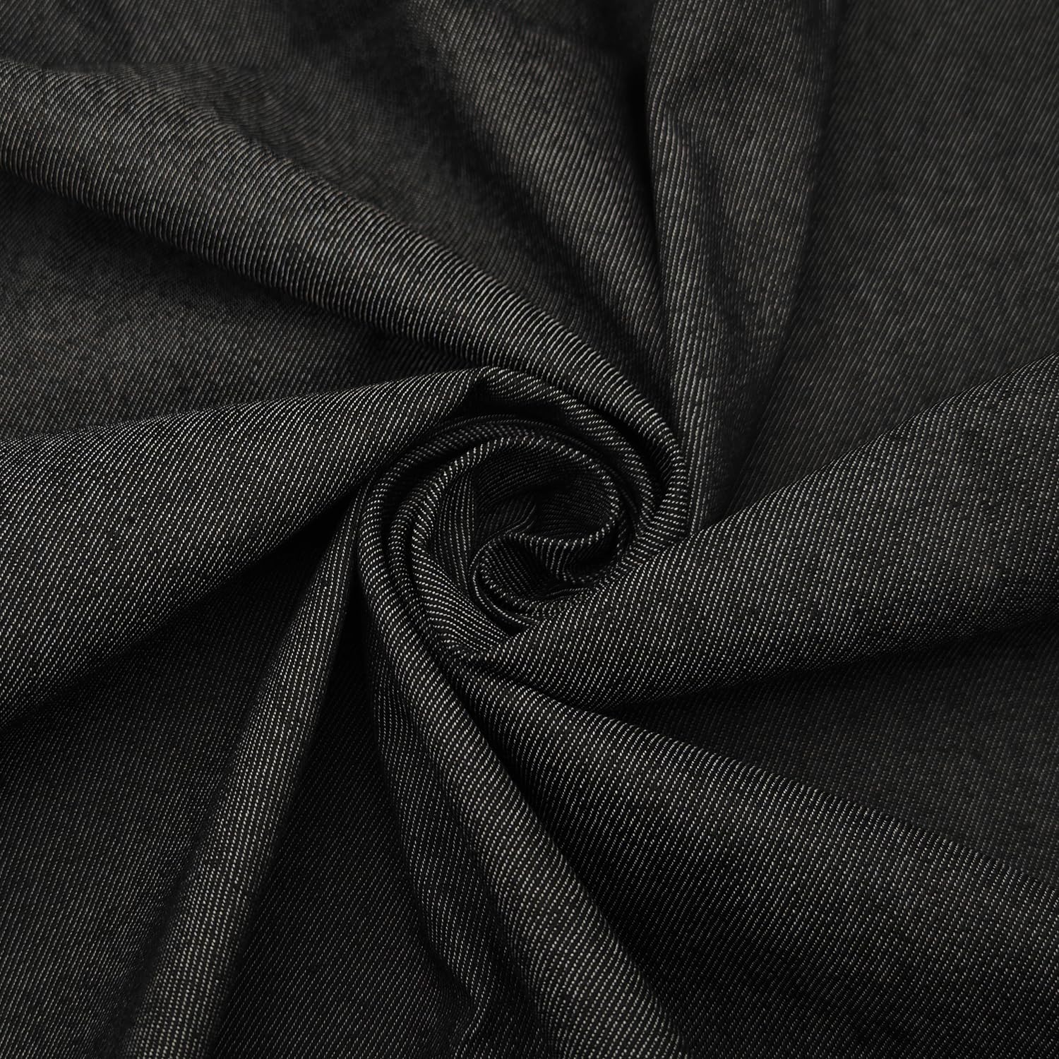 1 Yard 8 oz Black Denim Fabric for Sewing, Crafting Stylish Black Denim Fabric by The Yard Jean Material Black Jean Fabric (60''x36'')