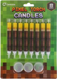 camtoms birthday candles for miner crafting, birthday party decorations, pixel game party supplies