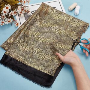 MAYJOYDIY 1 Yard Gold Snake Skin Texture Faux Leather Fabric 62.2inch Width Gilding Polyester Fabric Shiny Snake Skin Fabric for Sewing Crafts Clothing Accessories Handbag Apparel Party Decoration