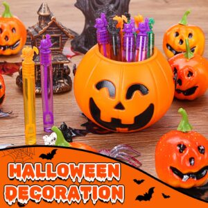 Halloween Party Favors Bulk for Kid, 32Pcs Mini Pumpkin Bubble Wands, Goodie Bag Filler, Halloween Trick or Treats Non Candy, Classroom Prizes, Pinata Stuffer, Basket, Gift Box Toy Supplies, Birthday