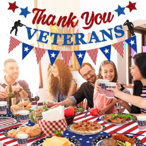 FHGG Thank You Veterans Decorations Banner Thank You to Our He roes Banner Decorations We Are So Proud of You Banner Decorations for Veterans Police Military Army Employees, Memorial Day Veterans Day Party Decorations