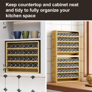 Orimade 4 Tier Spice Rack Organizer for Cabinet, Freestanding Bamboo Seasoning Rack for Countertop, Cupboard, Pantry, Kitchen, 13.18 x 4.13 x 12.2 inches(Spice Jars Not Included)