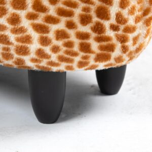 Home 2 Office Geno The Giraffe Ottoman with Storage for Kids' Bedroom, Playroom, Nursery or Recreation Room Decor, Soft Animal-Shaped Toddler Furniture with Wooden Legs