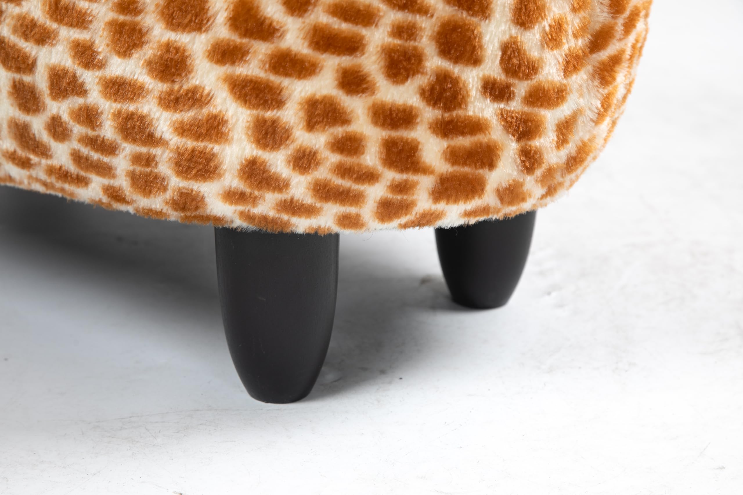 Home 2 Office Geno The Giraffe Ottoman with Storage for Kids' Bedroom, Playroom, Nursery or Recreation Room Decor, Soft Animal-Shaped Toddler Furniture with Wooden Legs