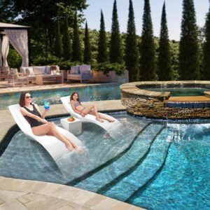 XGC Sun Loungers - Luxury Waterproof Patio Furniture - Support Up to 9" in The Water - Set of 2 in Water Pool Chairs - All Pool Types - White