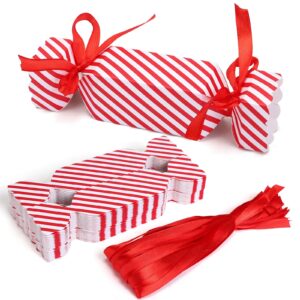 lemeso 24pcs christmas candy boxes, xmas paper boxes with ribbon candy for sweets, chocolate, decoration gift boxes party favor boxes for xmas, wedding party wrap bag