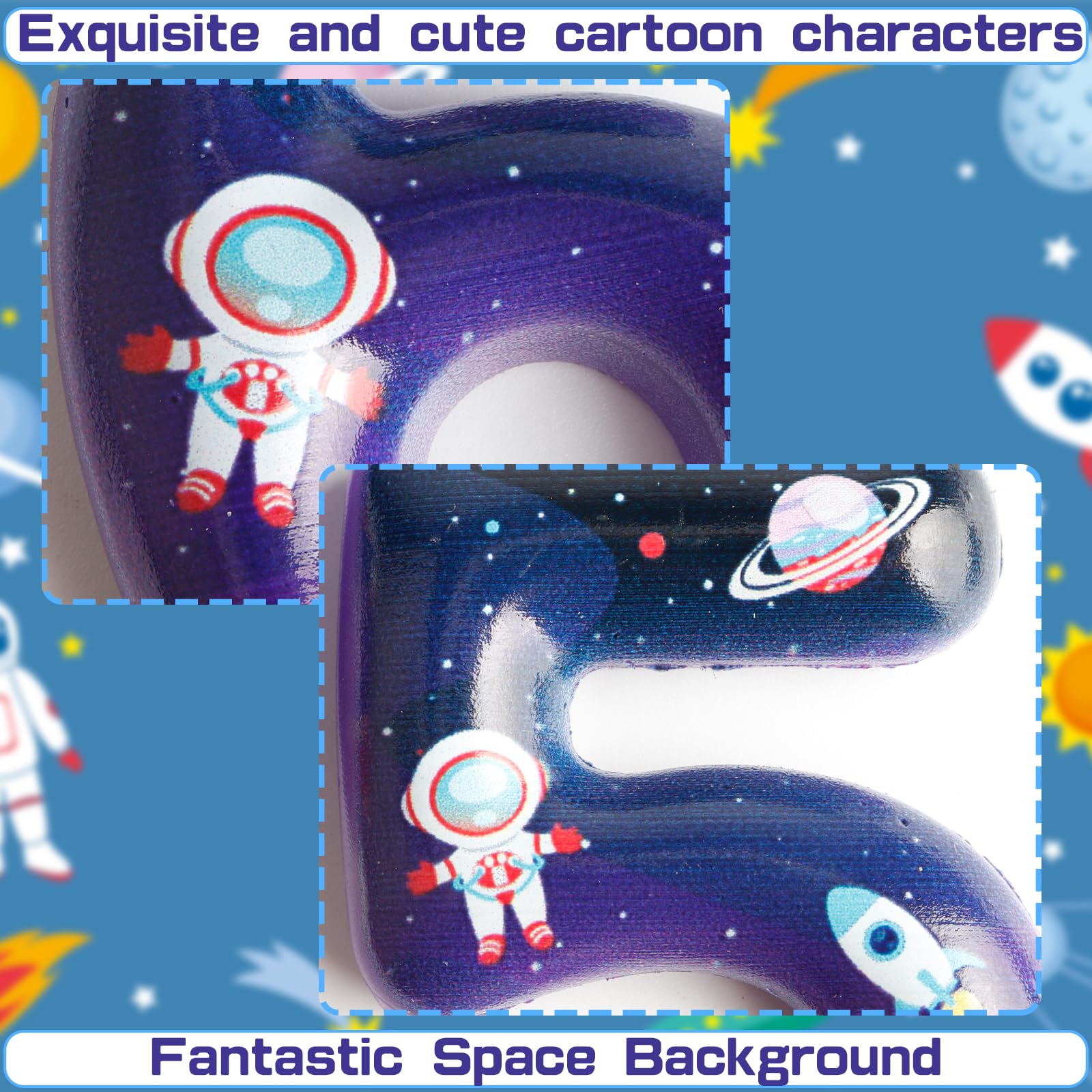 Space Astronaut Theme Candles,Birthday Number 5 Candles,Happy Birthday Candles,Space Theme Blue Star Ball Cake Toppers for Boys Girls Kids Anniversary Celebrations Birthday Party