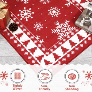 CAROMIO Christmas Hallway Runner Rug Holiday Decorative Bordered Area Rug, Washable Stain Resistant Non-Slip Floor Cover Xmas Tree and Snowflake Entrance Carpet for Laundry Kitchen, 2' x 6'