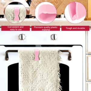 6pcs Towel Clips for Kitchen, Hang and Fix Dish Towels for Oven Stove Dishwasher Handle, Bathroom Towel Rack, Keeps Towel from Falling (Pink)