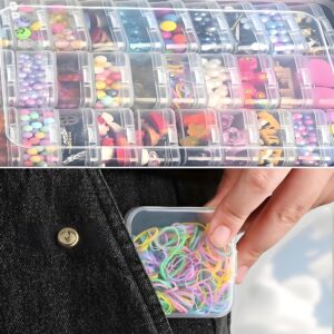 CHSZCHOMER 19 pack Mixed Size Small Plastic Box - Durable Transparent Mini Storage Container - Portable Jewelry Storage Box, Beads, Rings, Jewelry, Paper Clips, Nails, Sewing, Mint Box