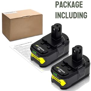 2 Pack 6.0Ah P108 18Volt Replacement Battery Compatible with Ryobi 18V Lithium-Ion Battery P109 P107 P105 P104 P103 P102 P190 (Green)