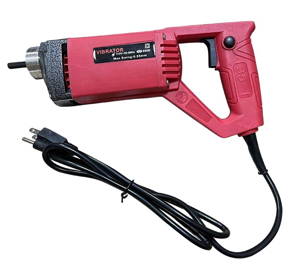 850W Handheld Electric Concrete Vibrator Vibrating Power Tool, Air Bubble Remover, 4.9 feet Flex Hose Immersion Shaft