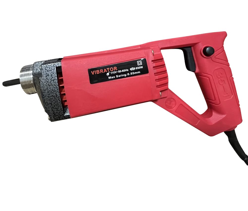 850W Handheld Electric Concrete Vibrator Vibrating Power Tool, Air Bubble Remover, 4.9 feet Flex Hose Immersion Shaft