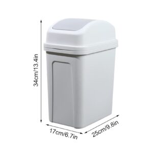 HEALT 4 Gallon Kitchen Trash Can with Swing-top Lid, 2024 Upgraded Plastic Swing Top Garbage Bin for Kitchen, Office, Toilets (Gray)