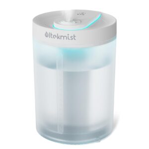 ultekmist humidifiers for bedroom, 2 in 1 cool mist humidifiers for home, large room, baby nursery and plants, 4l top fill cool mist humidifier with oil diffuser, nightlight, 31h runtime, 30db, clear