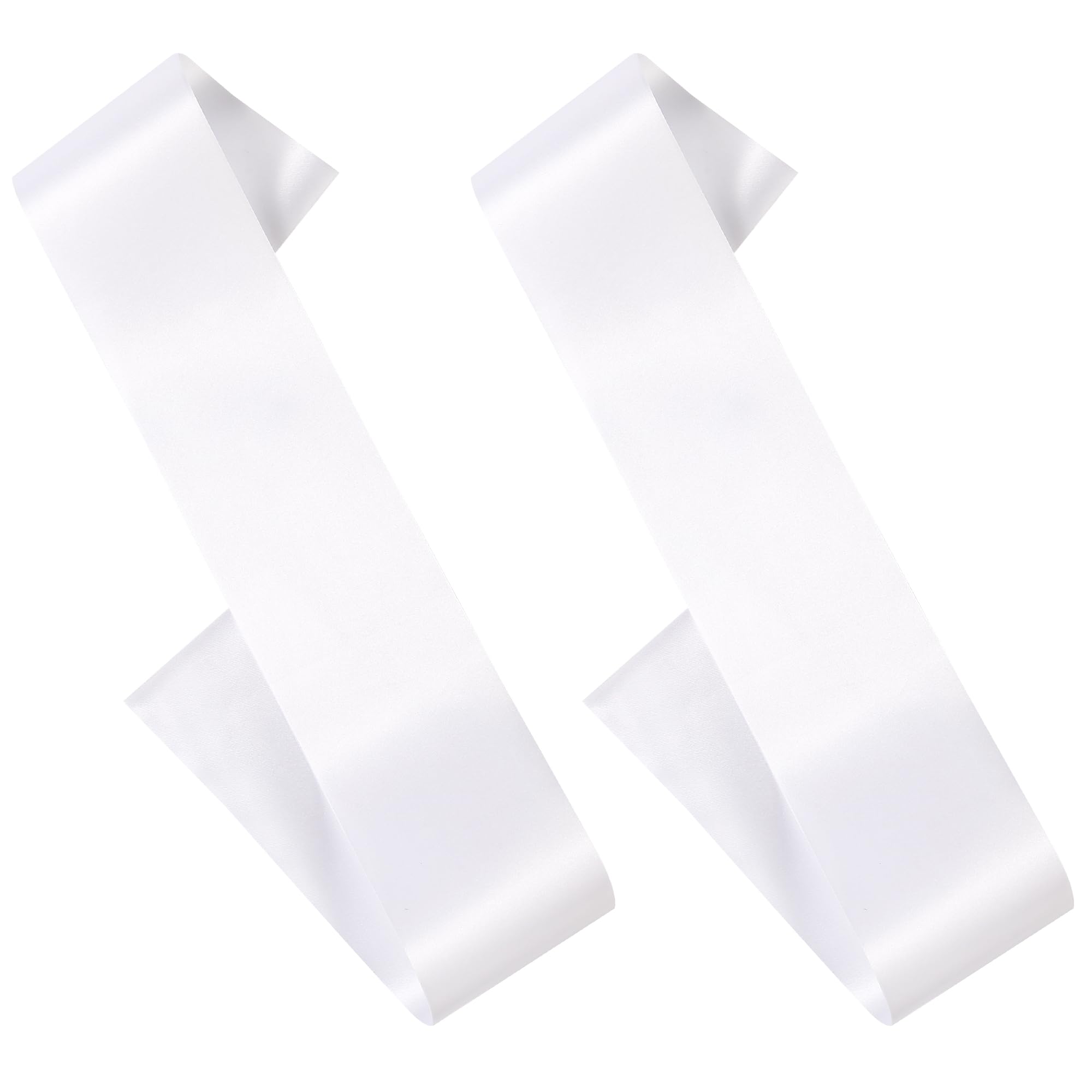 2 Pack Blank Sash White Sash Satin Sash, Plain Sash, Pageant Sash, Wreath Sash, DIY Sash for Party Decorations, Graduation, Wedding, Birthday, Halloween, 2 Pins Included