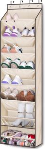 keetdy over the door shoe organizer fit 20 pairs sneakers large hanging shoe organizer for closet door storage boots, beige