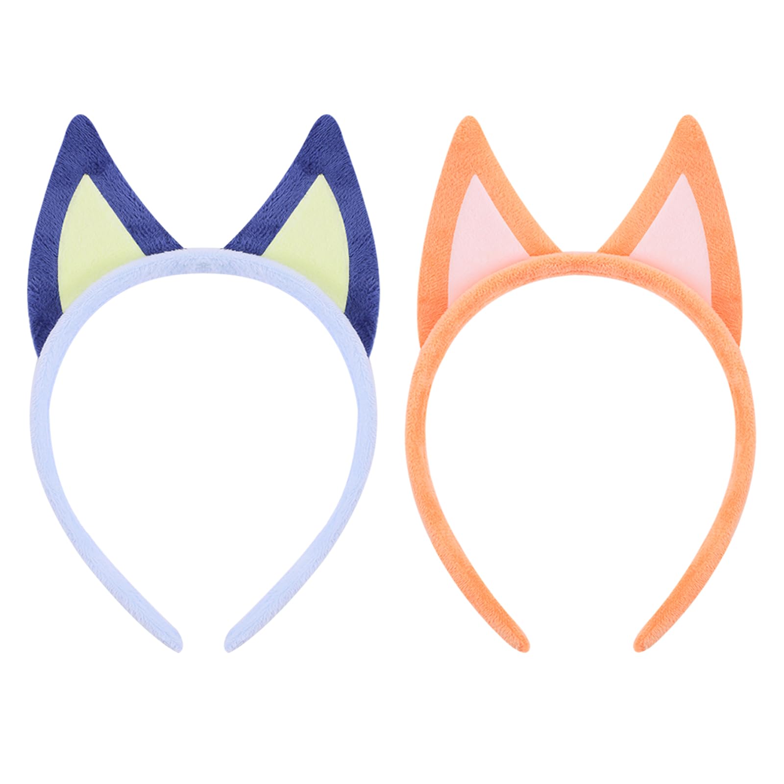 RUNUP 2PCS Dog Ears Headbands Plush Ears Headband Blue Party Accessories Halloween Theme party Headbands