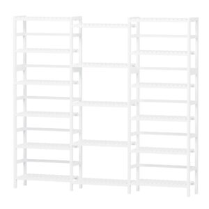 FOTOSOK Triple Wide 6-Tier Bookshelf and Bookcase,Large Freestanding Book Shelf with 17 Open Display Shelves, Tall Bookshelf Plant Flower Shelf Rack Storage Organizer Unit for Living Room, White